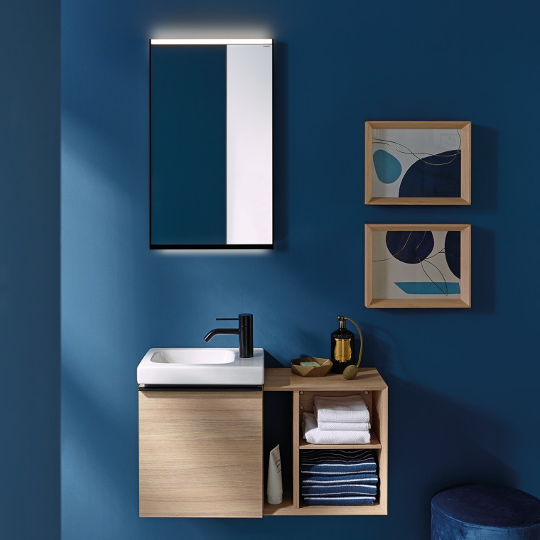 Pieni kylpyhuone Geberit iCon -kylpyhuonesarjan tuotteilla Pieni kylpyhuone Geberit iCon -kylpyhuonesarjan tuotteilla