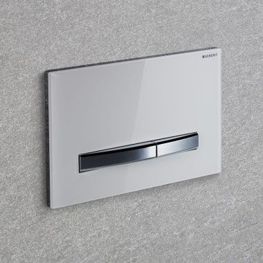 Valkoinen Geberit Sigma50 Square -huuhtelupainike