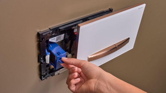 Geberit Sigma50 - huuhtelupainike DuoFresh -hajunpoistomoduulilla Geberit Sigma50 - huuhtelupainike DuoFresh -hajunpoistomoduulilla