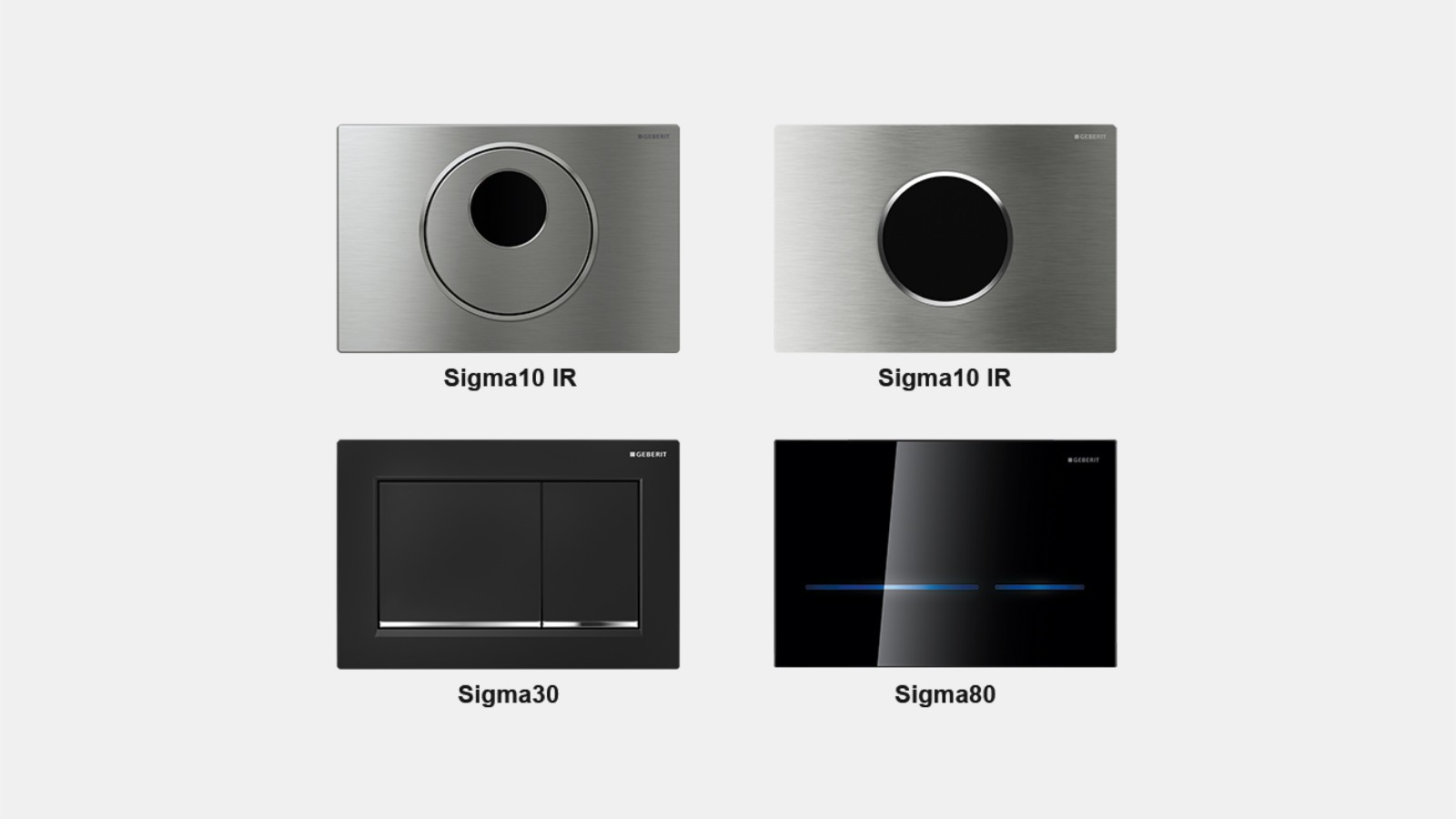 Infrapunalla toimivat ja mekaaniset Geberit-huuhtelupainikkeet Infrapunalla toimivat ja mekaaniset Geberit-huuhtelupainikkeet