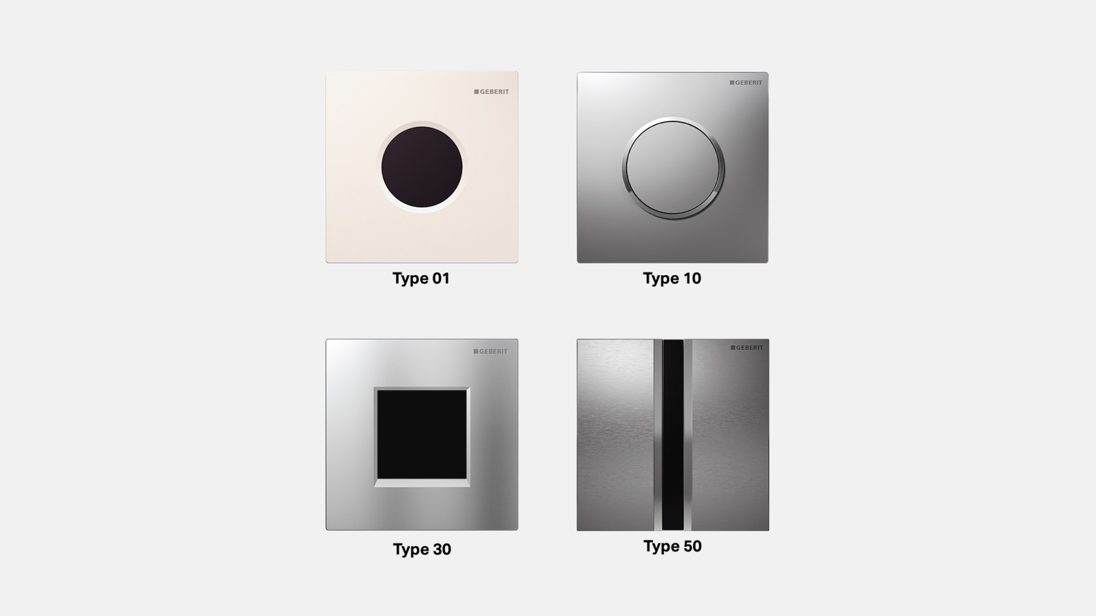 Urinaalien infrapunalla toimivat ja mekaaniset Geberit-huuhtelupainikkeet Urinaalien infrapunalla toimivat ja mekaaniset Geberit-huuhtelupainikkeet