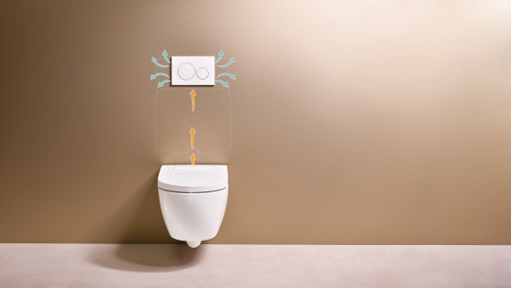 Hajunpoisto Geberit DuoFresh -toiminnolla kylpyhuoneen raikkaan ilman takaamiseksi