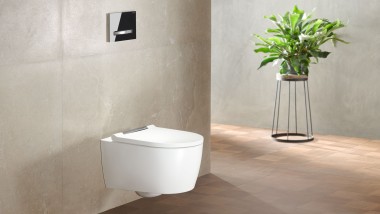 Geberit ONE WC Sigma50 huuhtelupainikkeella