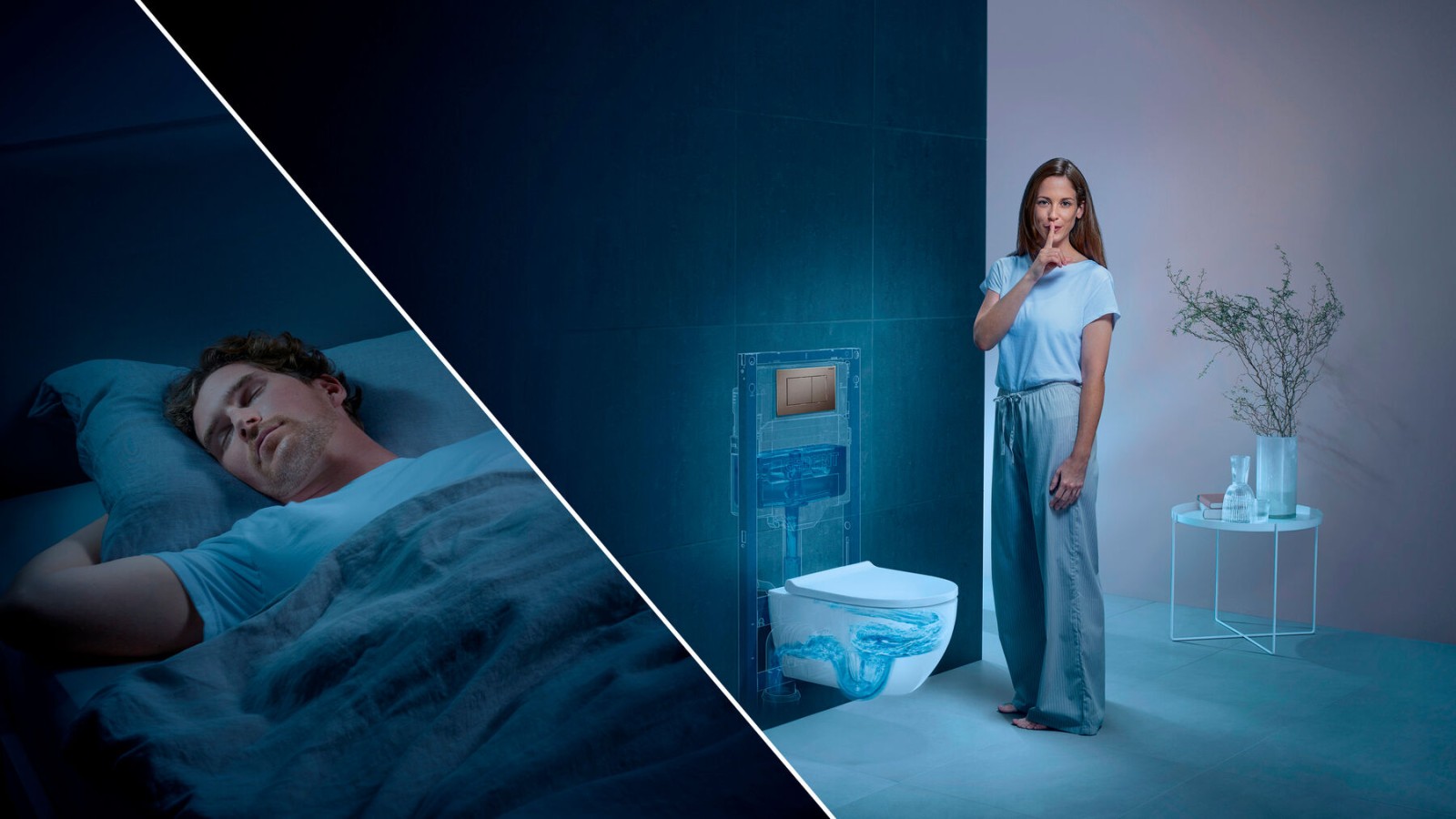 Geberit WC-järjestelmän ansiosta nukut yösi paremmin Geberit WC-järjestelmän ansiosta nukut yösi paremmin