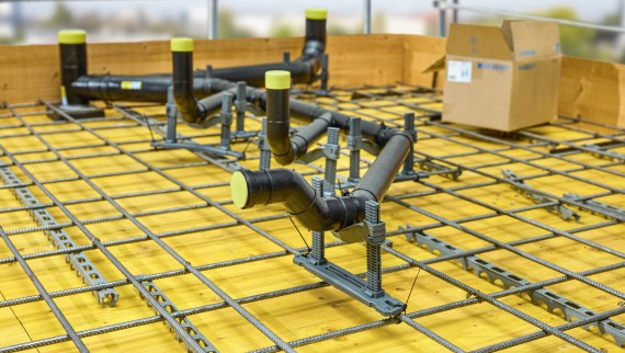 Geberit PE asennuttuna betoniin