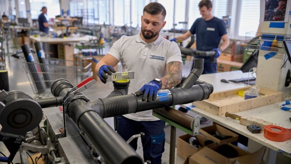 Äänieristetyn viemäröintijärjestelmän esivalmistus Geberit Silent-db20:llä