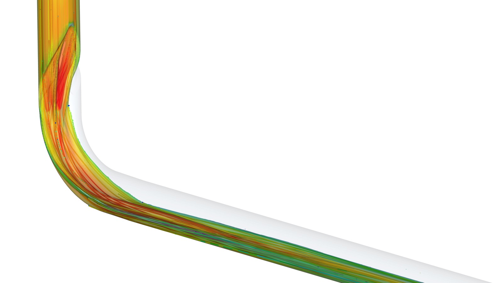 CFD-animaatio osoittaa kuinka vähän energiahäviötä tapahtuu Geberit BottomTurn -pohjakulmaa käytettäessä CFD-animaatio osoittaa kuinka vähän energiahäviötä tapahtuu Geberit BottomTurn -pohjakulmaa käytettäessä