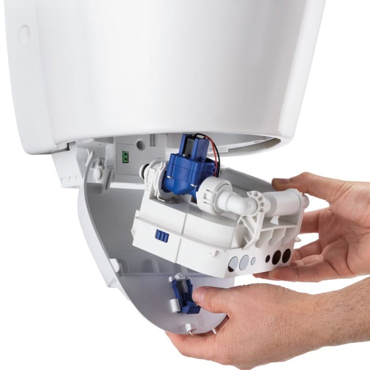 Geberitin urinaalihuuhtelulaite telakassa Geberitin urinaalihuuhtelulaite telakassa