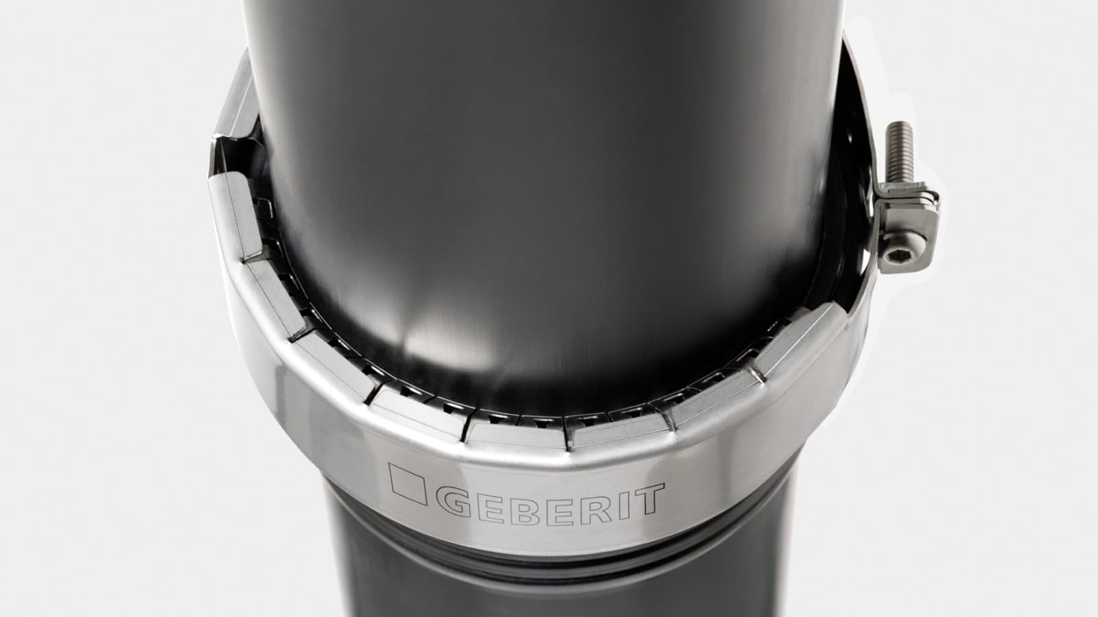 Geberit-muhvilukko Silent-PP -sadevesiputkille Geberit-muhvilukko Silent-PP -sadevesiputkille