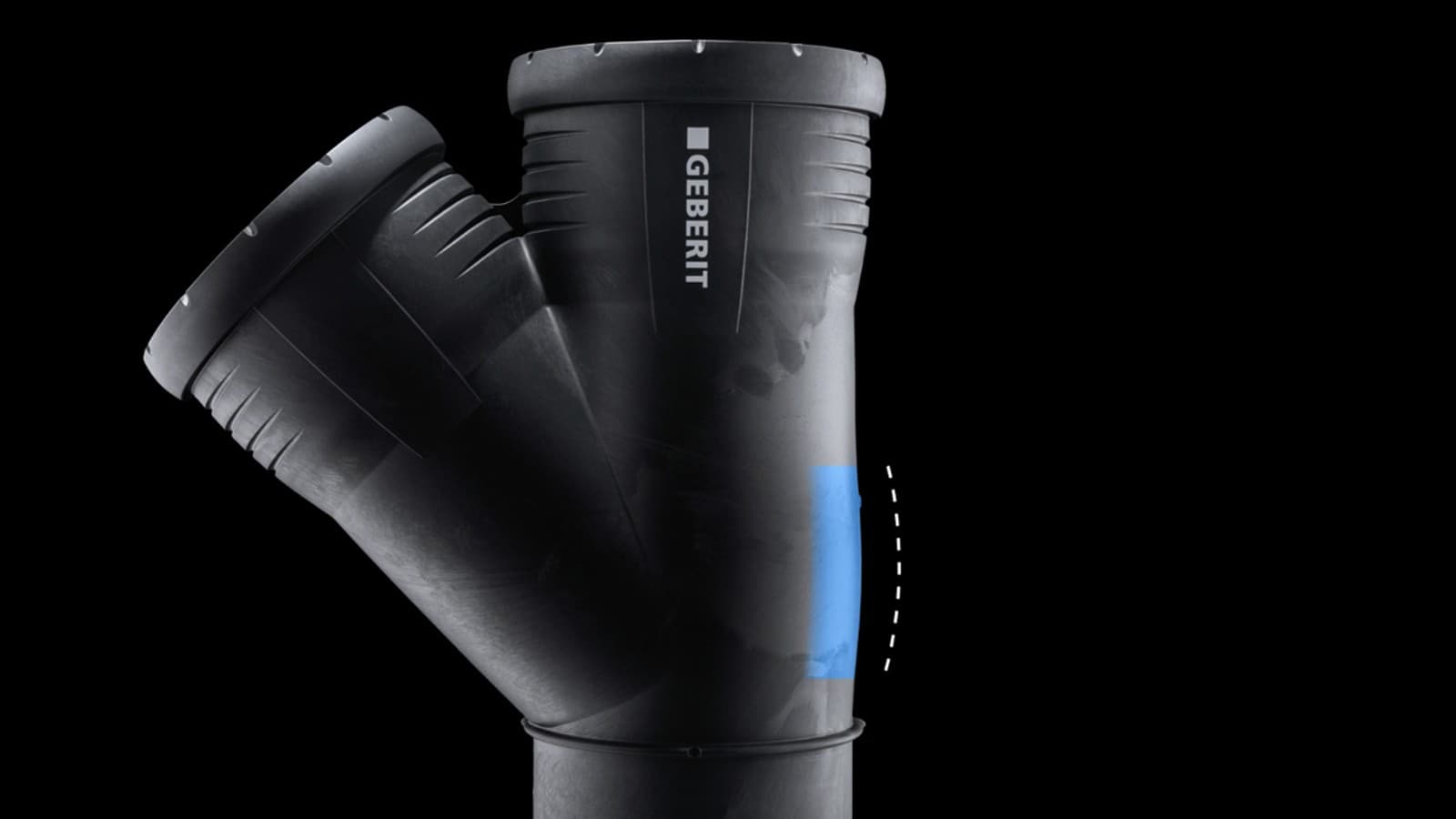 Geberit Silent-Pro viemärijärjestelmä: paksummat seinämät törmäysalueilla Geberit Silent-Pro viemärijärjestelmä: paksummat seinämät törmäysalueilla