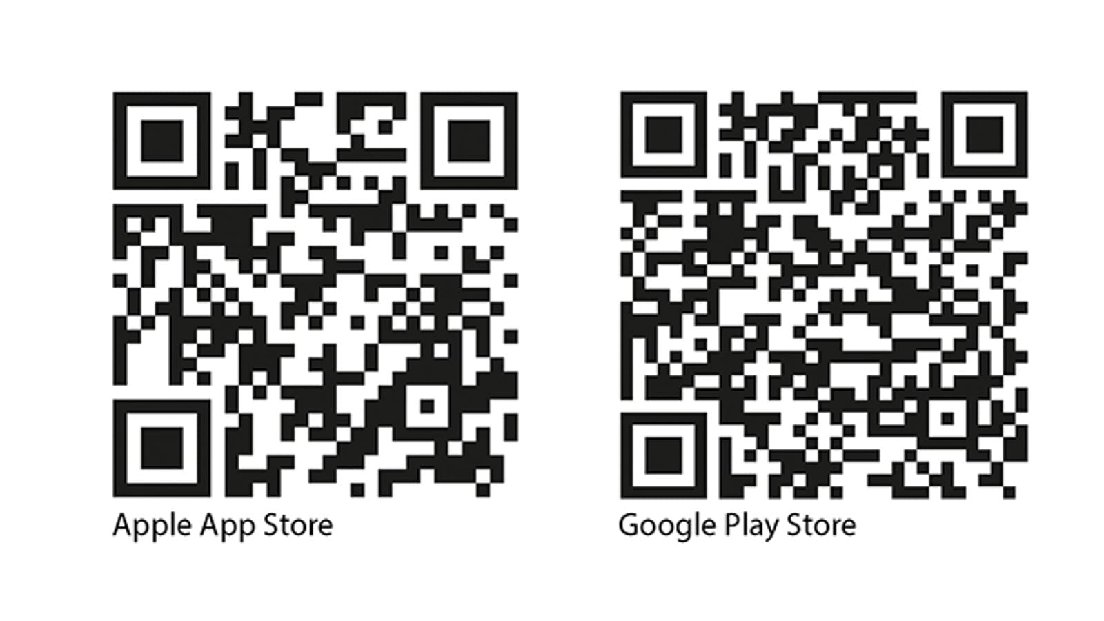 QR-koodi iOS Geberit Home -sovellusta ja Android Geberit Home -sovellusta varten. QR-koodi iOS Geberit Home -sovellusta ja Android Geberit Home -sovellusta varten.